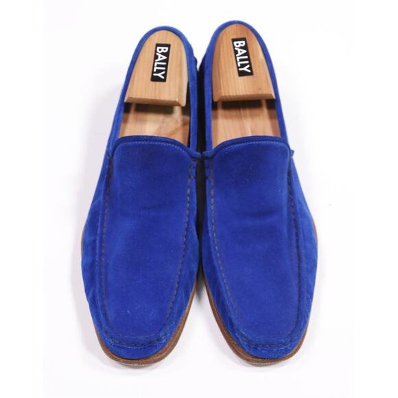 Kiton Napoli Royal Blue Unlined Suede Leather Penny Loafers Men\'s US 7 main image 4